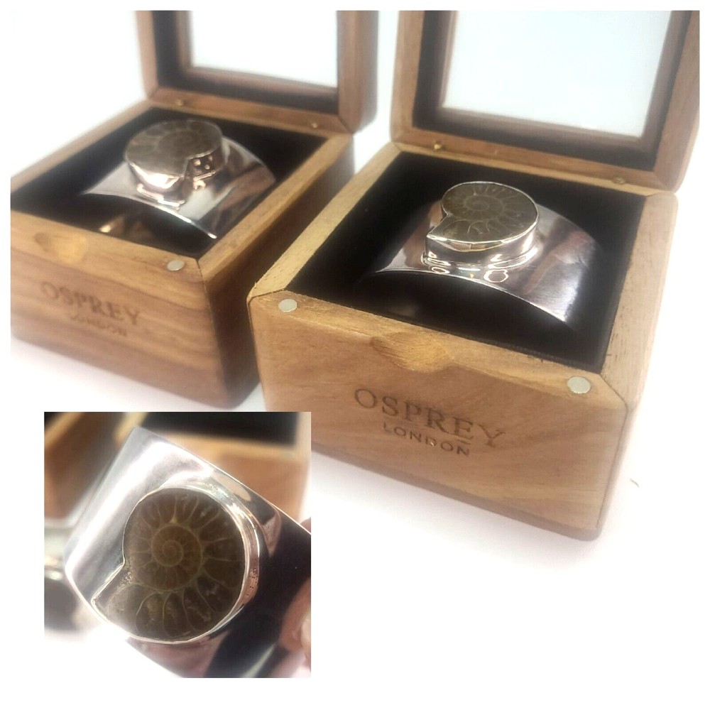 Set Of 2 Rare Osprey London Ammonite‎ Knapkin Rings 2014 Holiday Collection...